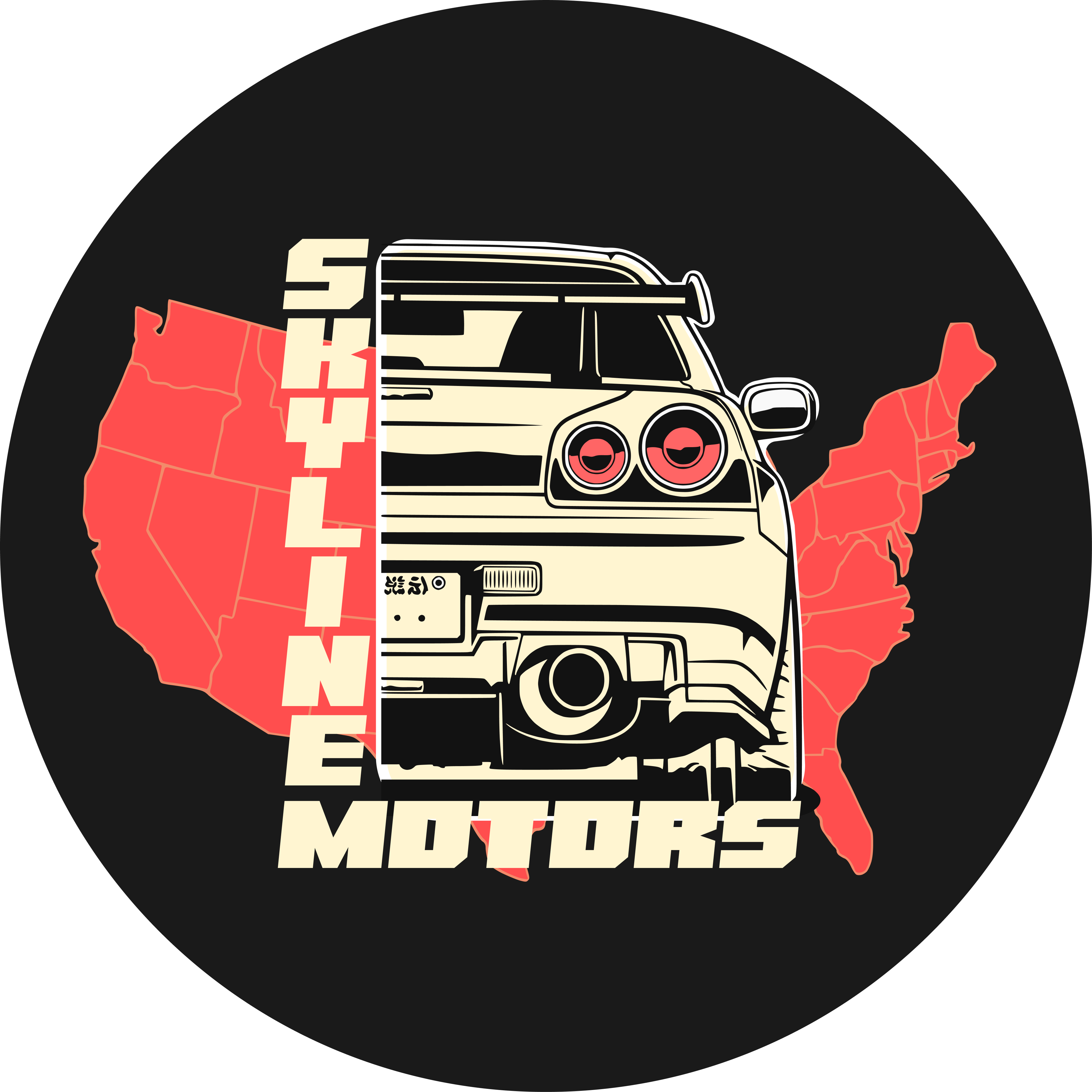 okrągłe logo skyline motors
